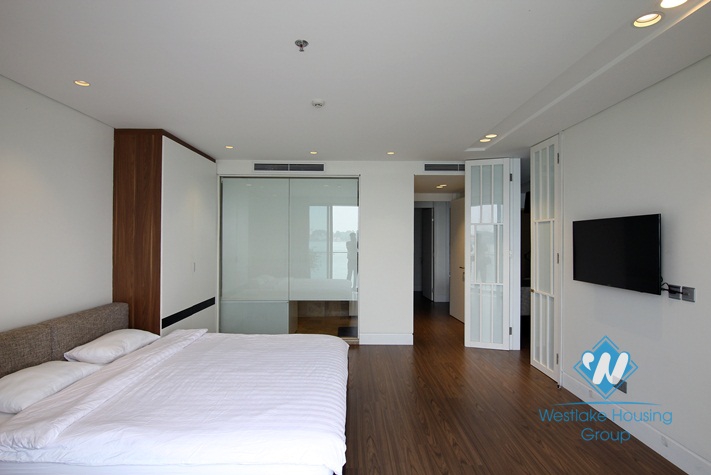 Nice lake view two bedrooms apartment for rent in Yen Phu village, Tay Ho, Ha Noi